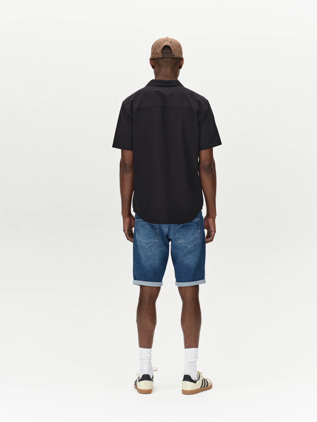 Jason K3787 SANZA Shorts - Mid Blue Denim - Image 4